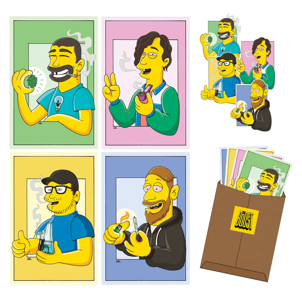 Set Coleccionable Voladores #2 (En Volá Simpsons) /  4 postales + 4 stickers