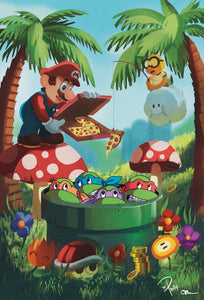 Póster Las Tortugas Ninjas en el mundo de Mario // El Poder del Trazo #3